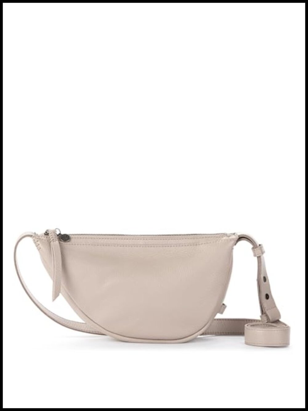 Leather Sling Crossbody Bag Adjustable Strap Zipper Everyday Travel